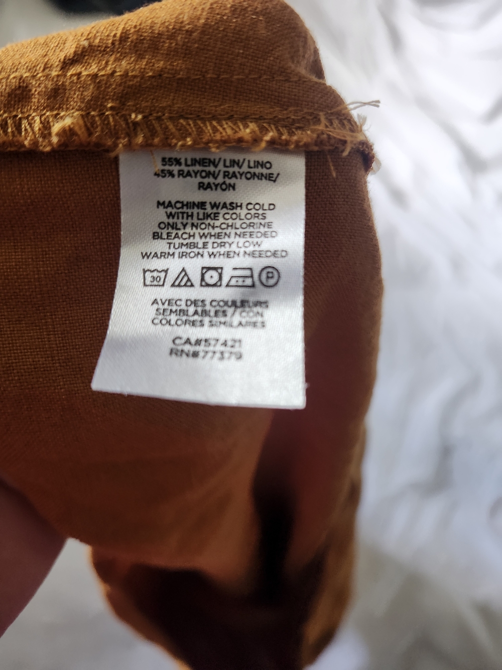 Woven Linen Ruffle Sleeveless Top - Rust - Picture 4 of 6